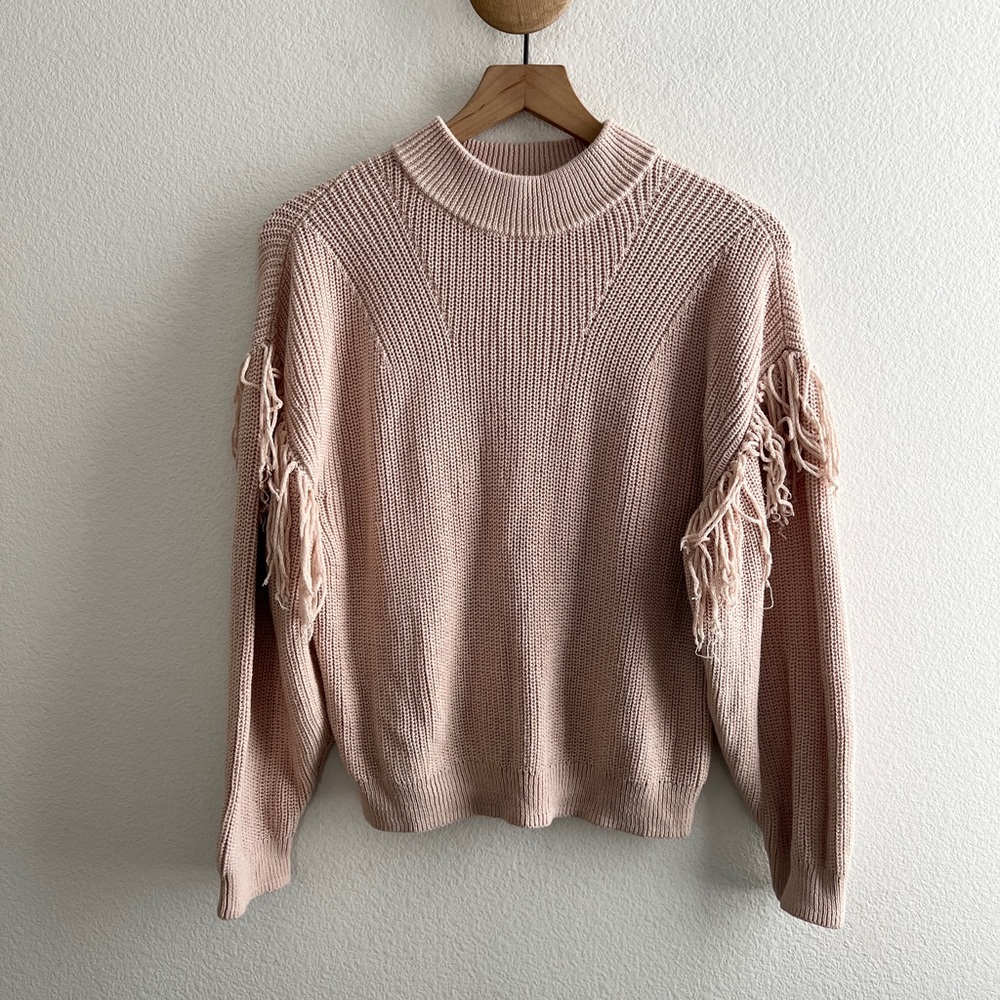 Nation LTD Carine Pink Fringe Sweater
